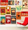 2021 Vintage Dads BBQ Meat Retro Plaque Plaque décor pour Pub Kitchen Home Menu gril