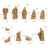 Estatuetas decorativas cenas de estátua de natividade de Cristo Conjunto de estátua de jesus jesus manjedante artesanato miniaturas ornamentos religiosos igreja presente natal natal