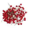 Kerstdecoraties 100 stcs/veel rode kunstmatige fruit