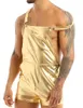 Kvinnors trosor herr mode glänsande metalliska hakgängar övergripande Suspender Short Prom Club Rave Festival Clothing Jazz Hip Hop Pole Dance Shorts