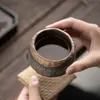 120 ml di ceramica ruvida Relief fatte a mano SUTRA ZEN CUP CAPERA Ceramica singolo tè portatile singolo cinese 240426