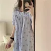 Frauen Nachteile Kawaii Mädchen süßer Nachthemen kurzarm Prinzessin Nachthemd Schlafhirts Frauen Nacht trägt Outwear Outwear