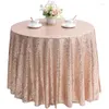 Panno da tavolo 60/80/10/120/130 cm di paillettes rotonde tovagliolo glitter romantico di colore solido per il banchetto di nozze El