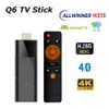 Orijinal Q6 TV Stick Android 10.0 ATV 4K Allwinner H313 2GB RAM 8GB 16GB ROM Çift WiFi Bt 5.2 Akıllı TV Kutusu PK X96Q D8 TV Mini Dongle