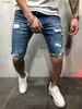 Jeans masculin Nouveau short denim à trous d'été 2019 shorts pour hommes shorts hip hop shorts minces bleu lumière s-3xl wx