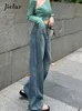 Kadınlar Kot Koreli rahat gevşek düz kadınlar ışık yüksek bel ince kadın temel basit moda kot pantolon kadın
