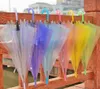 150pcs ombrellas trasparente Clear Pvc Ombrellas Manico lungo 6 colori SN63614492451