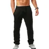 Pantalon masculin masculin en coton en coton automne nouveau respirant couleur solide fitness street costume s-3xl q240429