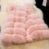 Женские жилеты Женщина Осень Uxury Fauxe Fur Женская зима густая теплый жилет леди кот