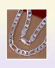 Lostpiece 2017 New Trendy Mens Sterling Silver 925 Collier Figaro Chain 12 mm 20 Fashion 925 Silver Jewelry LSPN194090794