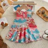 Vestidos de menina vestido de colete de menina verão de estilo chinês mangas roupas de bebê para crianças roupas 2024