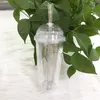 Vaso de leche de 20 oz con tapas de cúpula de plástico doble tazas de bebida con botella de agua transparente reutilizable Copa de fruta transparente 240429