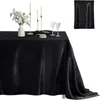 Table de table rectangle nappe en satin mariage noir noir pour les événements d'anniversaire de fête décor de banquet nappe de dîner à la maison