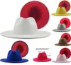 Fedoras Mens Cap Jazz Hats Cowboy Hat voor vrouwen en mannen verdubbelde kleurenkap Tophoed hele 2022 Q08051724221