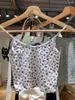 Women's Tanks Floral Eyelet Slim Crop Top For Woman Sexy Sleeveless Soft Cotton Cropped Vest Camis Summer Casual Sweet Short Tank Tops