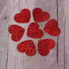 Dekoracja imprezy 200pcs Glitter Hearts Dekoracje stołowe konfetti rozprasza do wystroju ślubnego 30 mm (czerwony)