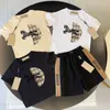 Designer Baby Kids Cotton T-shirts et shorts ensembles Brand Boys Girls Clothes Summer Classic Check and Bear Luxury Tshirts and Shorts