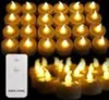 Pakiet 24 migoczących Flumseless LED Tealights Zdalne sterowanie baterią Świece na domowe przyjęcie świąteczne dekoracja 206163678