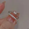 Anneaux de groupe Luxury Zircon Heart Ring pour les femmes Open Adjustable Adjustable Sinistone Engagement Wedding Jewelry Fashion Girlfriend Girld