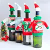 Decorazioni natalizie bottiglie per bottiglie cover decorazione sacca da maglieria Babbo Natale per l'anno per la cena a casa di Natale