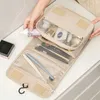 Kosmetischer Organizer Make -up -Beutel Feste Farbe Korean Folding Travel PVC wasserdichte große Kapazität Q240429