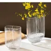 Vases transparentes en verre en U Vase Vase à rayures Modèles à rayures Araseau de floraison Hydroponie Accessoires de mariage Décoration de la maison moderne