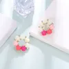 Brincos de garanhão floral para mulheres 3 estilos de verão unhas de orelha fina orelhas sensíveis à marca de designer brincos bijoux