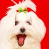 Odzież dla psów 20pcs świąteczne łuki do włosów marka kota wstążkowa łuk z gumową opaską klip z zwierzaka ręcznie robione prezenty pielęgnacyjne