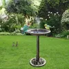 Bahçe Dekorasyonları 28 inç kuş banyosu Güneş çeşmesi antika bakır hava dirençli reçine kaide kuş banyoları çiçek aksanları vintage