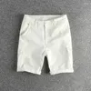 Short masculin d'été American rétro cargo décontracté hommes tissés coton micro élastique lâche tridimensionnel coupe cinq quarts pantalon