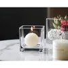 Vasas Decoraciones de boda de velas Soporte de flores - Jarrón cuadrado Crystal Clear For Home Office Cachepot Flowers Table