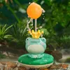 Jouets de bain 4-en-1 pour bébé jouet électrique pulvérisation d'eau flottante grenouille rotative basse douche de douche enfant cadeau natation salle de bainwx