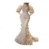 Sukienki wieczorowe Satin Big Swing Drag Ogon Bankiet Sukienka Kobieta Prom y Długie cekinowe cekinowe dekoracje z pióra upuszcza impreza dostawa