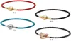 Bijoux de créateur 925 Bracelet en argent Perle Fit Shell Shell Ocean Leopard Head tressée Cordon de cordon de cordon Bracelets Perles de style européen Charmes de style perlé Murano9028468