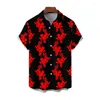 Mäns casual skjortor 2024 flerfärgade blommor och vinstockar mönster 3D-tryckning kortärmad skjorta fashionabla mångsidig lös