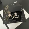 Ensemble de bijoux rose de créateur de boucles d'oreilles en or premium 18 km avec boucles d'oreilles de haute qualité diamants de haute qualité à la mode charmante de boucle d'oreilles