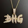 Aangepaste naam ketting voor mannen gepersonaliseerde letters hangers ijs uit charmes hiphop rock sieraden