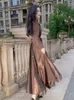 Casual Dresses Autumn och Winter2024 Fashion Vintage High-End Kne Length Dress for Women Loose Slim Style