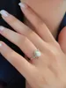 Klusterringar glittrande ren 925 silver kvinnors ring inlagd med liten zirkon och opal utsökt design etnisk stil