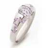 Bandringen Creatieve vrouwen Fashion Butterfly Rsilver Color ingelegde Witte Stone Engagement Rings For Women Bridal Weddjewelry J240429