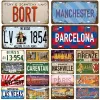 Licence de voiture Metal Sign Famme City Tin Plate Affiche Vintage Home Decor Retro Metal Tin Sign Pub Club Bar Garage de voiture ART Art Home Decor Taille 15 x 30cm