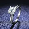 Band Rings Classic 1 VVS Diamond Mosonite Ring Fade Never Fade Original PT950 Platinum Womens Eternal Wedding Jewelry Q240429