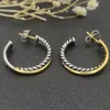 Silver Hoop Dy Ohrringe Bolzen Ohrringe Dy Schmuck für Frauen Männer vergoldete Edelstahlohrring Designer Jewelly Frau Damen Mädchen Party Geburtstag Geschenk Großhandel Großhandel