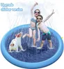 150*150 cm Pet Sprinkler Pad Play Cooling Mat Swimming Boze uppblåsbar Vatten Spray Pad Mat Tub Summer Cool Dog Bathtub för hundar 240416