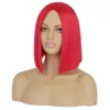 Gradient Wig Womens Fluffy Trim Bobo Head Split Short Straight Hair Dye Wig