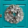 Decorative Flowers Christmas Party Decoration Indoor Wreath Holiday Wreaths Glittery Letter Sign Flower For Indoor/outdoor Windows