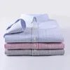 Chemises décontractées pour hommes Man Spring Cotton Shirt Office Wear Men Plus taille Bouton à manches longues Robe formelle à col à rayures 4xl