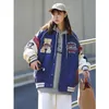 Men Women Vintage Bomber Jacket Boy Harajuku Varsity Baseball Jackets Korean Fashion College Uniform Oversized Y2K Street Coats 240428