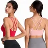 Lu Cross -back Sports Sutyası Seksi Sütyen Çalışan Göğüs Pedi Yoga ile Çelik Şok Yok -Geçirmez Hareket İç Çamaşırı Üstü