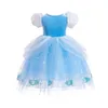 Süße Baby -Mädchen Kleid Prinzessin Kostüm Aschenputtel für Mädchen Kleides Halloween -Kleidung Puff Ärmel Cartoon Ballkleid 240504